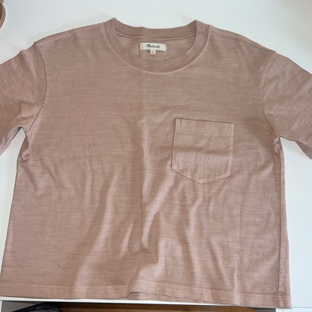 madewell pinky nude crop top